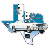 Carroll Shelby GT350 Texas State USA Made 22 x 20 inch Metal Sign, using 20-Gauge American Made Steel