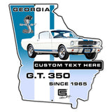 Carroll Shelby Personalized GT350 Georgia State USA Made 19 x 22 inch Metal Sign, using 20-Gauge American Made Steel