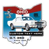Carroll Shelby Personalized GT350 Ohio State USA Made 22 x 21 inch Metal Sign, using 20-Gauge American Made Steel