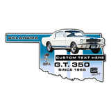 Carroll Shelby Personalized GT350 Oklahoma State USA Made 22 x 12 inch Metal Sign, using 20-Gauge American Made Steel