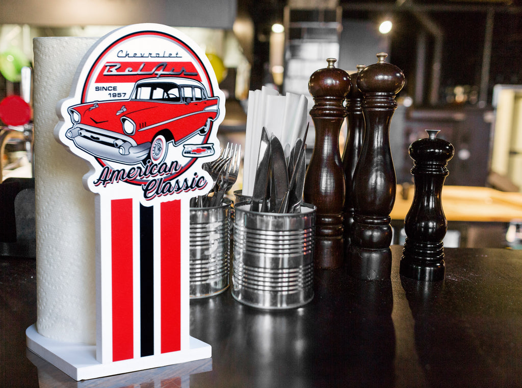 1957 Chevrolet Bel Air American Legend Countertop Paper Towel Holder, Made in the USA using durable PVC materials
