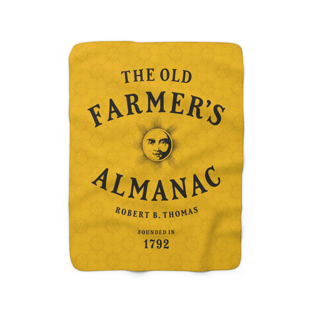 Old Farmer's Almanac Sun Face 50 x 60 inch Sherpa Fleece Blanket, Yellow