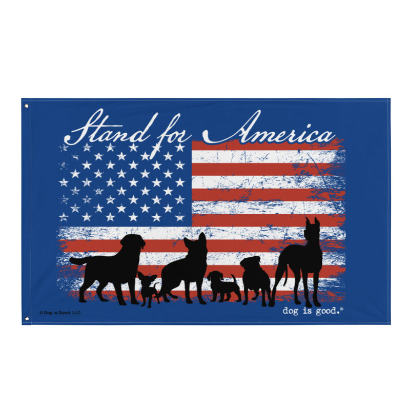 Hund ist ein guter Stand für Amerika-Flagge