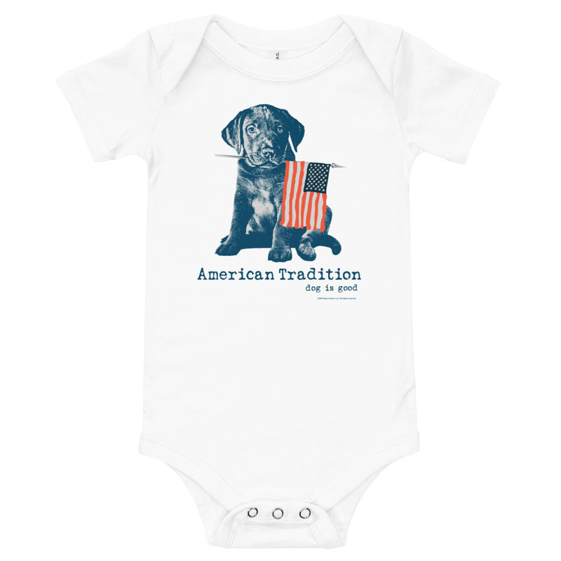 Dog is Good American Tradition baby short sleeve one piece bodysuit