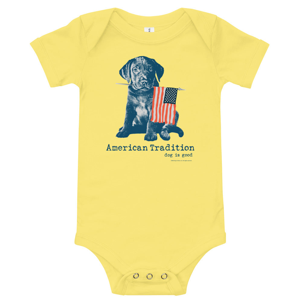 Dog is Good American Tradition baby short sleeve one piece bodysuit
