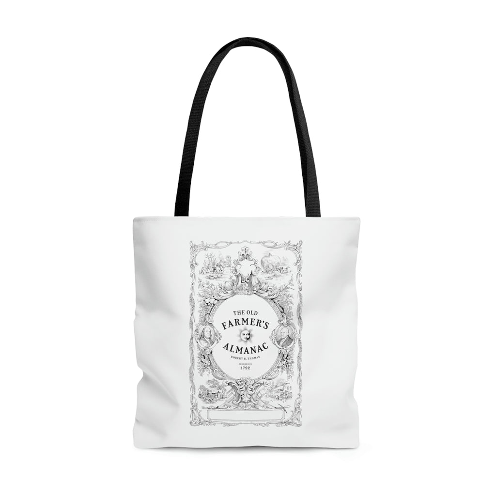 Old Farmer's Almanac Cover Art with Sun Logo Large Tote Bag, One Color