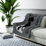 Dog is Good Never Sleep Alone Grey Sherpa Fleece Blanket,  Officially Licensed and Produced in the USA