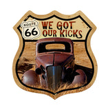 Route 66 We Got Our Kicks USA Made 20 Gauge 15 x 15 inch Rusty Vintage Sign