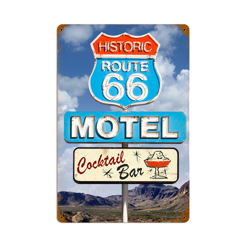 Route 66 Cocktail Vintage Sign 12 x 18 inches