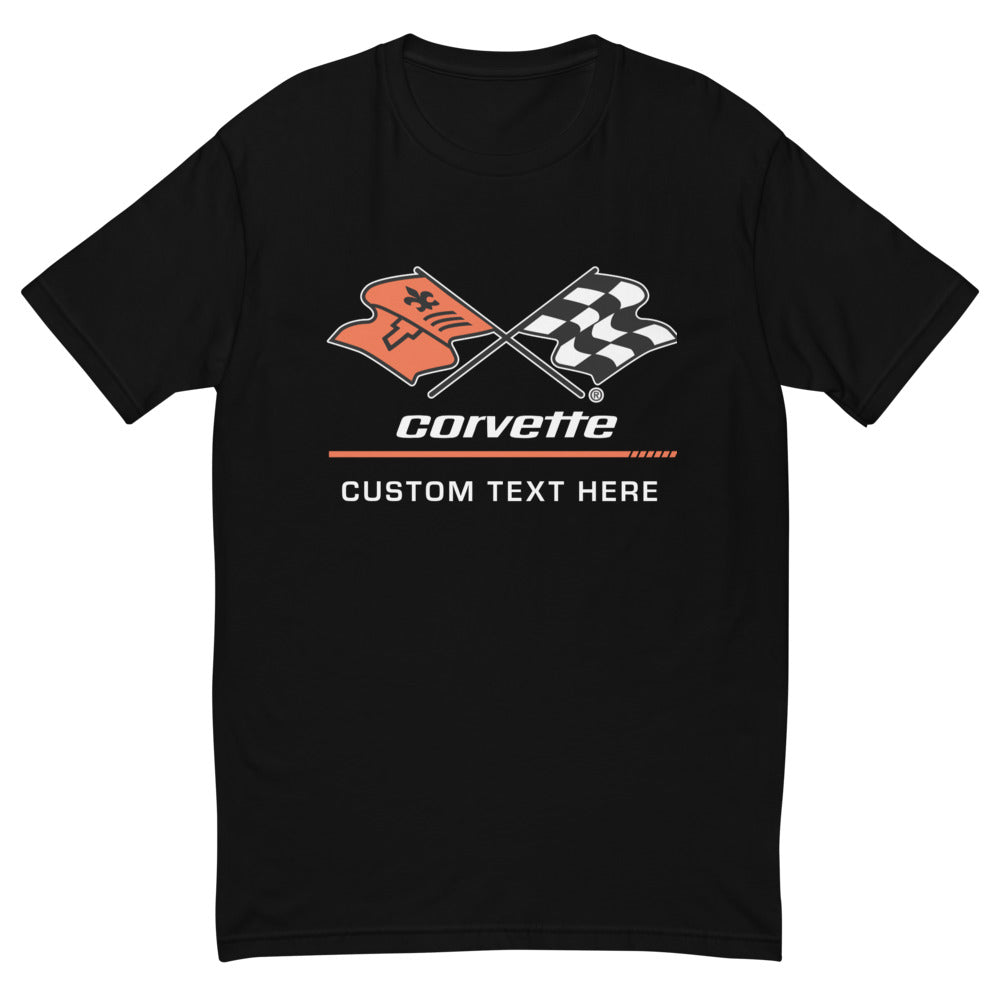 Corvette C3 Personalized Racing Flag Graphic Short Sleeve T-shirt