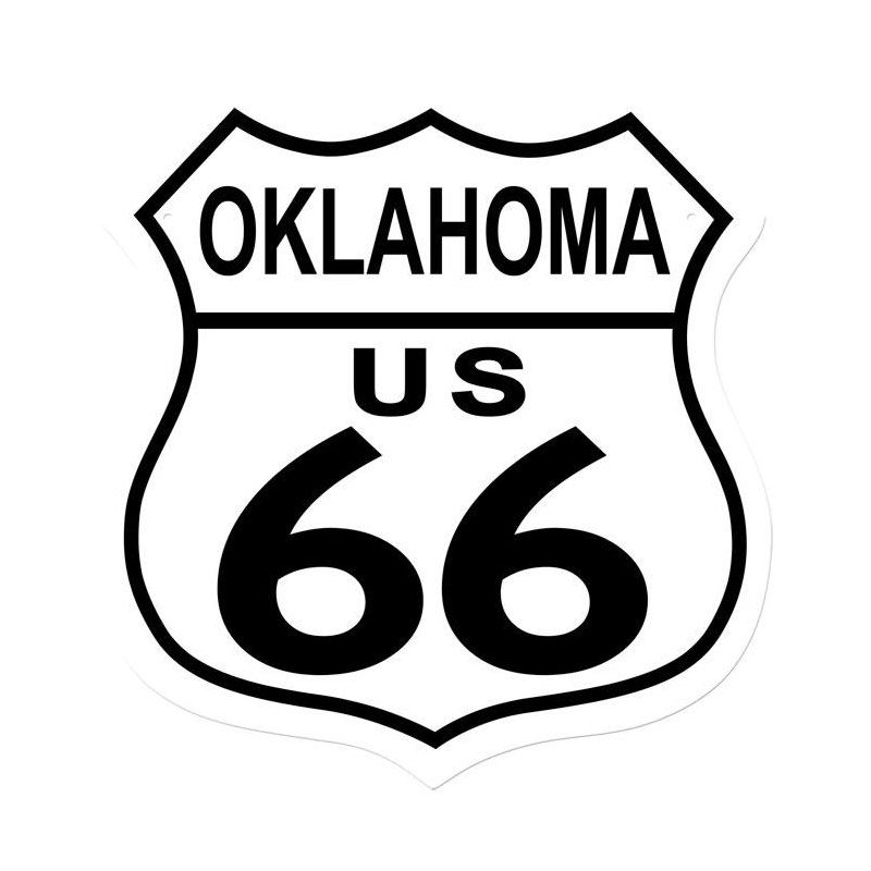 Route 66 Oklahoma 15 x 15 inch USA Made 20 Gauge Vintage Metal Sign