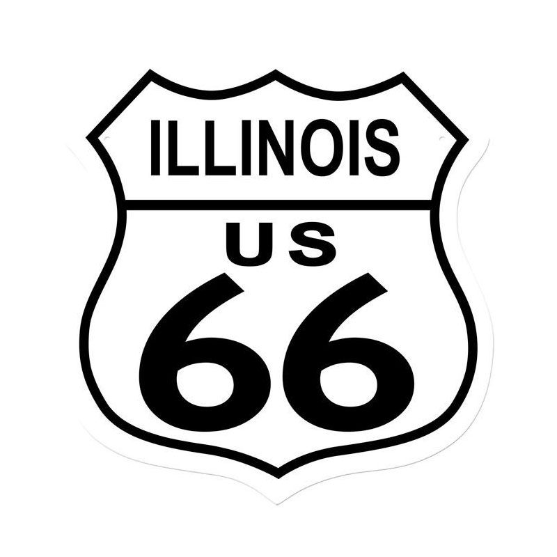Route 66 Illinois Vintage Sign 15 x 15 inches
