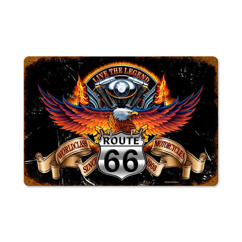 Route 66 Eagle Vintage Sign 12 x 18 inches