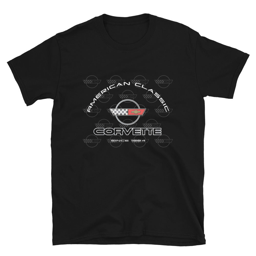 C4 Corvette Flag Short Sleeve T-shirt, perfect for the Corvette Fan