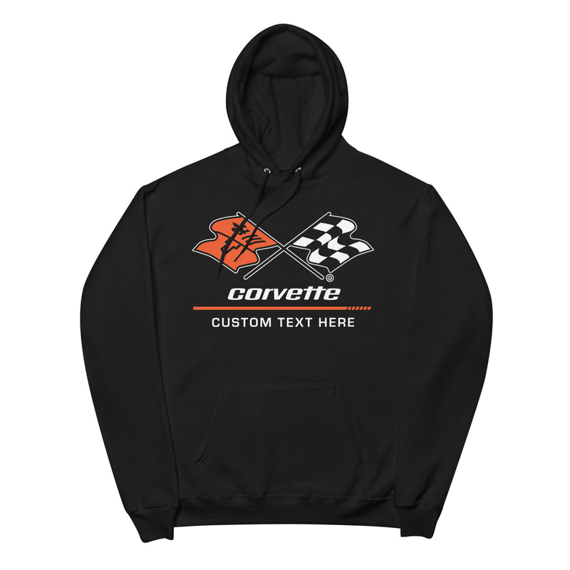 Corvette C3 Personalisiertes Racing Flag Logo Unisex Fleece Hoodie