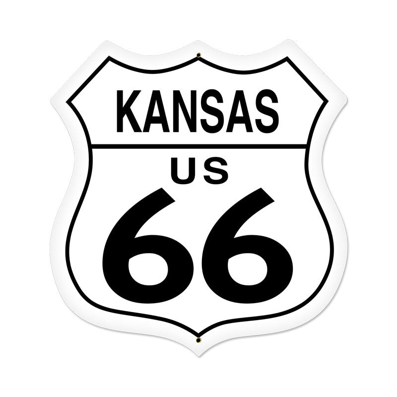 Kansas Route 66 Vintage   USA Made 20 Gauge Metal Sign 28 x 28 inches