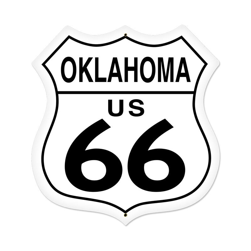Oklahoma Route 66 Vintage   USA Made 20 Gauge Metal Sign 28 x 28 inches