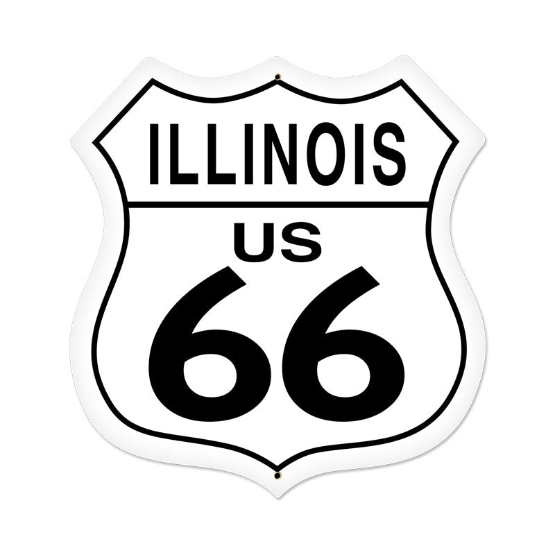 Illinios Route 66 Vintage   USA Made 20 Gauge Metal Sign 28 x 28 inches
